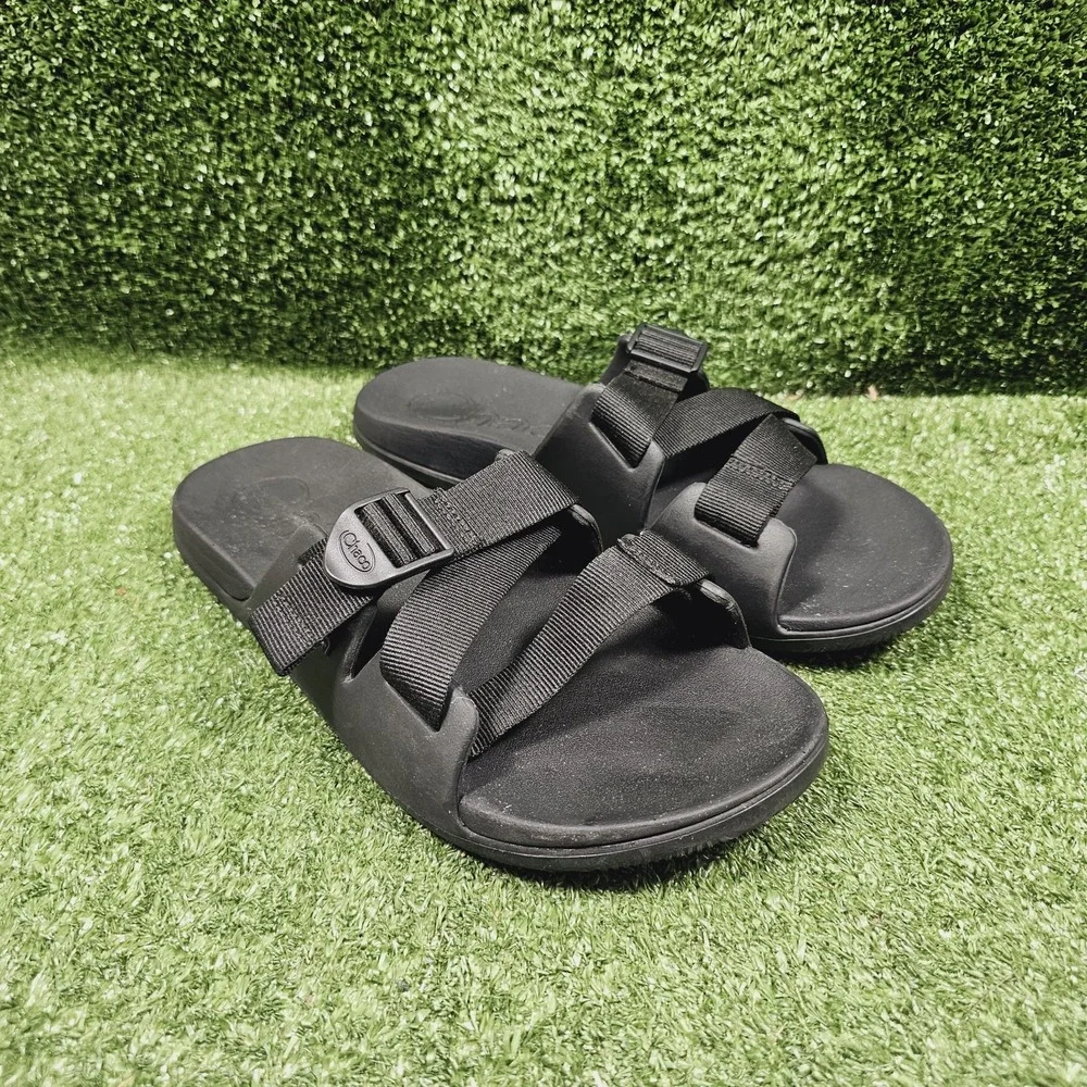 Chaco Chillos Triple Black Sport Slip-On Comfort Adjustable Sandals Mens Size 10